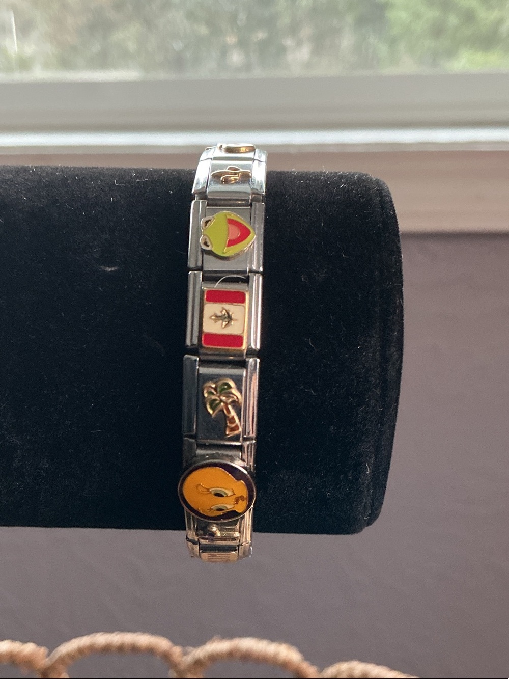 Stainless Steel Italian Charm Link Bracelet fully loaded Y2K